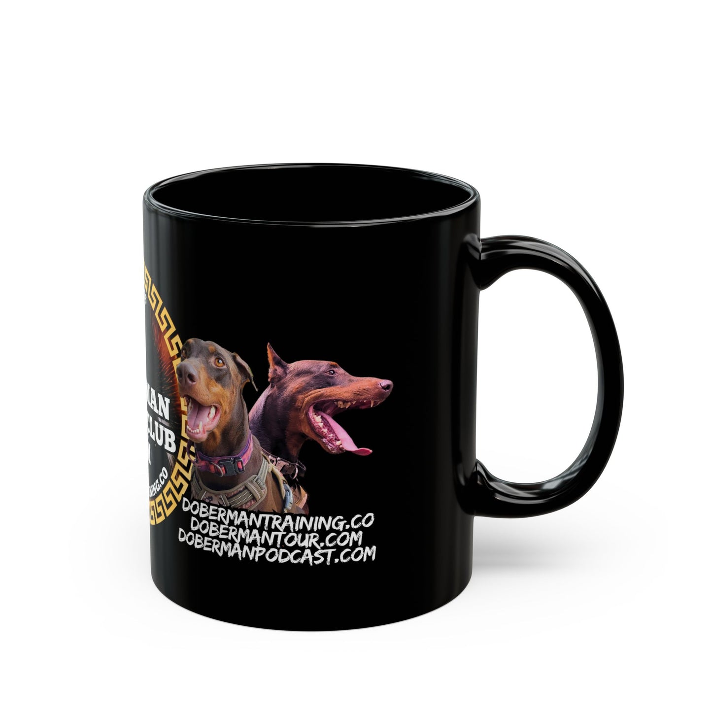 Doberman Coffee Club Mug - Black 11oz & 15oz | Perfect for Dog Lovers